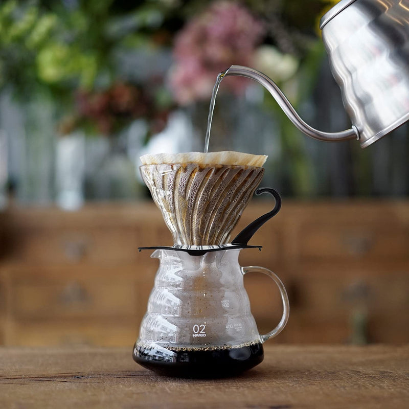 V60 Glass Coffee Dripper, Size 02, Black