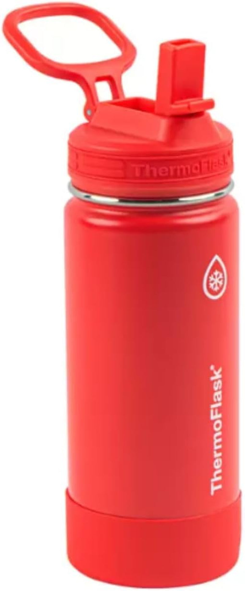 16Oz Stainless Steel Water Bottle, 2-Pack, Red and Aquamarine