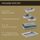 10-Piece Nonstick Bakeware Set, Includes Baking Sheet, Cookie Sheet, Cake Pans, Muffin Pan, and More, Dishwasher Safe, Silver