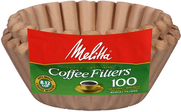 Basket Coffee Filters Natural Brown Unbleached 100 Count