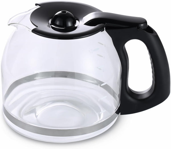 12-Cup Glass Replacement Carafe for Mr. Coffee Model #SK12, SK13, EHX23, JWX31, SJX23, SJX39 (Black, Replaces PLD12-RB)