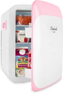 15L Mini Fridge for Bedroom - Car, Office Desk & College Dorm Room - 12V Portable Cooler & Warmer for Food, Drinks, Skin Care, Beauty, Makeup & Cosmetics - AC/DC Small Refrigerator (Pink)