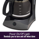 Black Coffee Maker, 12 Cups, with Auto Pause and Glass Carafe, Perfect for Home and Office Use