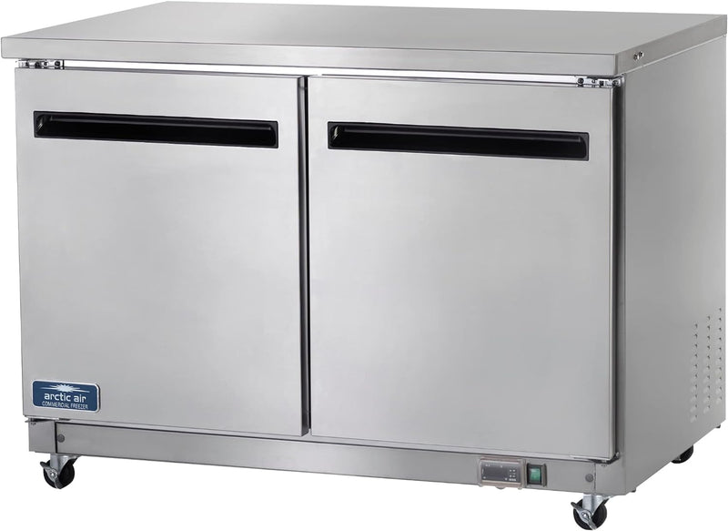 AUC48R 48" Undercounter Worktop Refrigerator - 12 Cubic Feet, 2 Section, 2 Doors, Stainless Steel, 115V