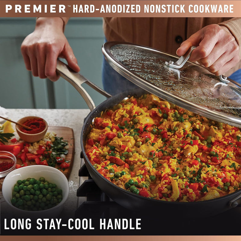 Premier Hard-Anodized Nonstick Frying Pan Set