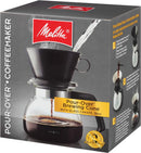 Pour-Over Coffee Brewer W/ Glass Carafe, Holds 6 - 6 Oz Cups, Black