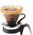 V60 Glass Coffee Dripper, Size 02, Black