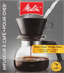 Pour-Over Coffee Brewer W/ Glass Carafe, Holds 6 - 6 Oz Cups, Black