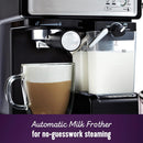 Espresso and Cappuccino Machine, Stainless Steel, Programmable Coffee Maker with Automatic Milk Frother, 15-Bar Pump, Ideal for Home Baristas