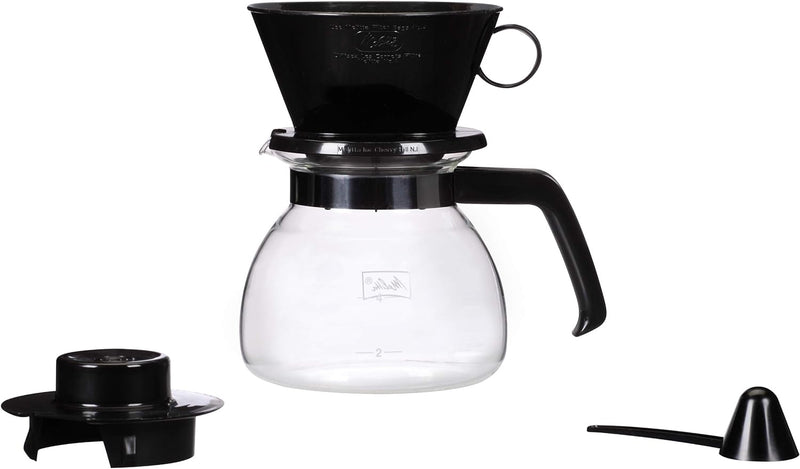 Pour-Over Coffee Brewer W/ Glass Carafe, Holds 6 - 6 Oz Cups, Black