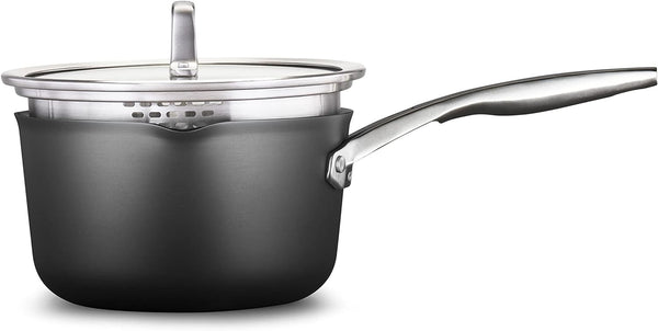 Premier Hard-Anodized Nonstick 3.5-Quart Sauce Pan with Lid