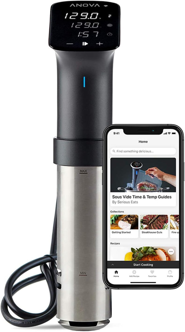 Sous Vide Precision Cooker Pro, 1200 Watts, Black and Silver