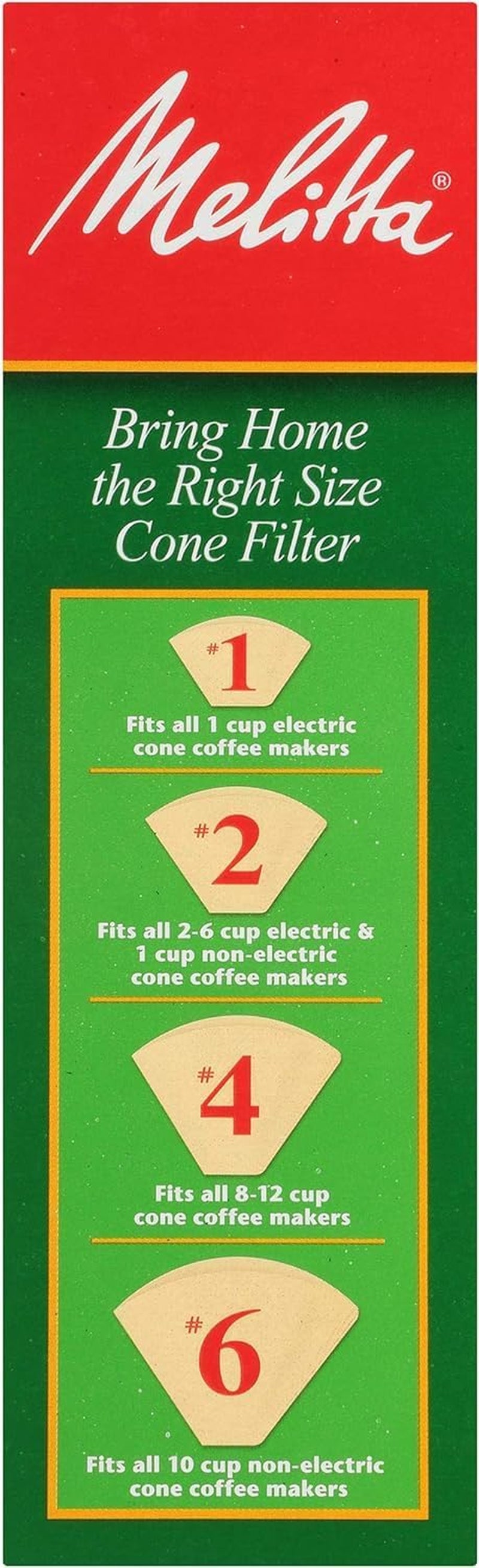 #4 Cone Coffee Filters, Unbleached Natural Brown, 100 Total Filters Count - Packaging May Vary