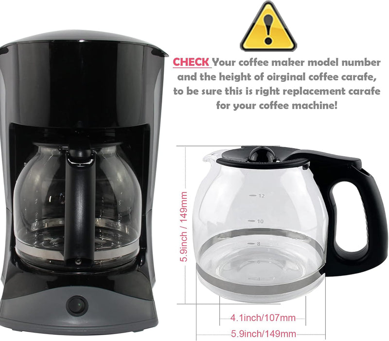 12-Cup Replacement Coffee Carafe Compatible with Mr. Coffee Coffee Maker Pot, Replace Part